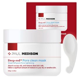 [Paul Medison] Deep-red Pore Clean Mask _  150g/ 5.29 oz, Red Been Powder Exfoliation, Sebum Adsorbing Clay, Pore Care, Oily Skin _ Made in Korea